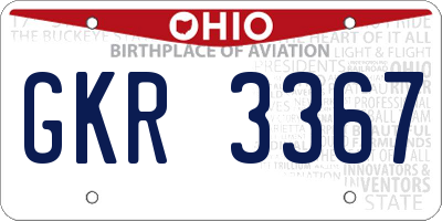 OH license plate GKR3367