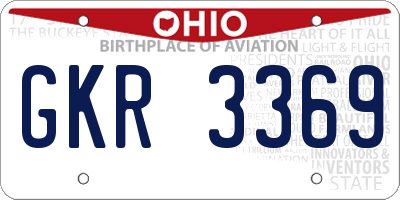 OH license plate GKR3369