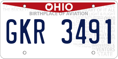 OH license plate GKR3491