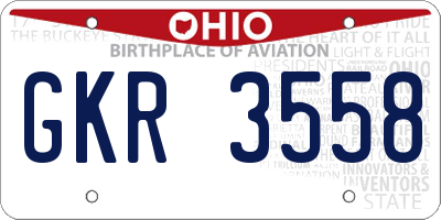 OH license plate GKR3558