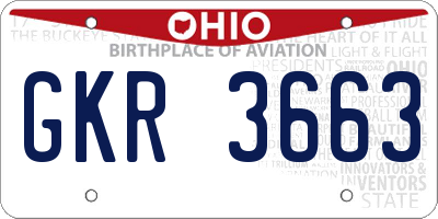 OH license plate GKR3663