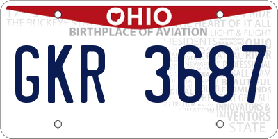 OH license plate GKR3687