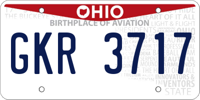 OH license plate GKR3717