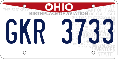 OH license plate GKR3733