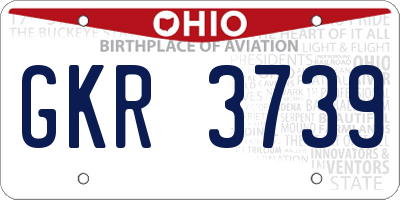 OH license plate GKR3739