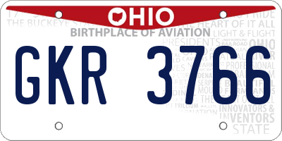 OH license plate GKR3766