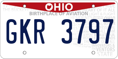 OH license plate GKR3797