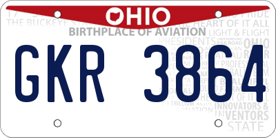 OH license plate GKR3864