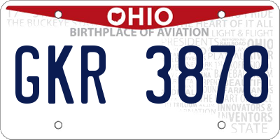 OH license plate GKR3878