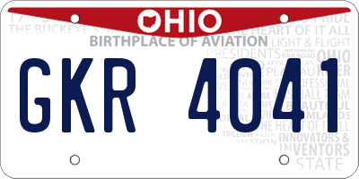OH license plate GKR4041