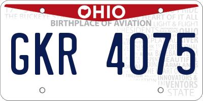 OH license plate GKR4075