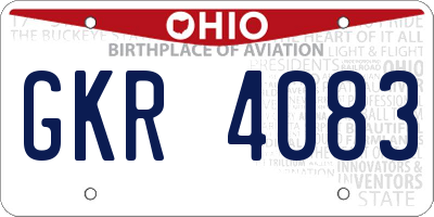 OH license plate GKR4083
