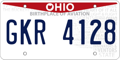 OH license plate GKR4128