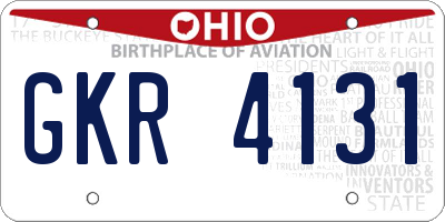 OH license plate GKR4131