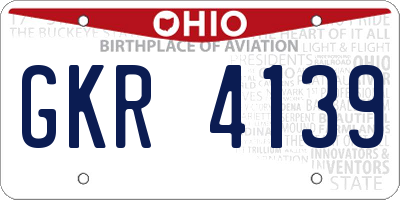 OH license plate GKR4139
