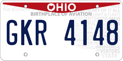 OH license plate GKR4148