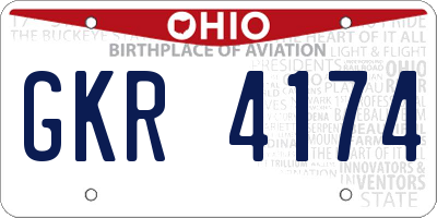 OH license plate GKR4174