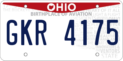 OH license plate GKR4175