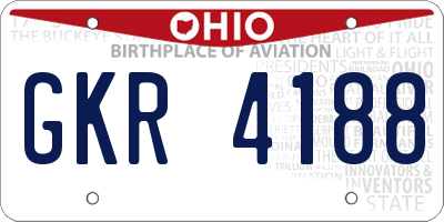 OH license plate GKR4188