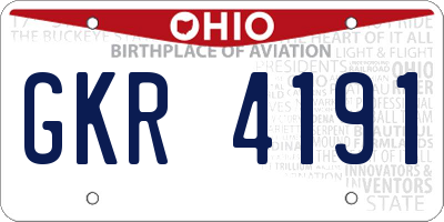 OH license plate GKR4191