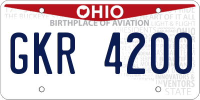 OH license plate GKR4200
