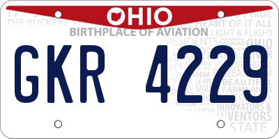 OH license plate GKR4229