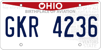 OH license plate GKR4236