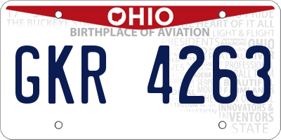 OH license plate GKR4263