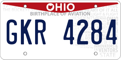 OH license plate GKR4284