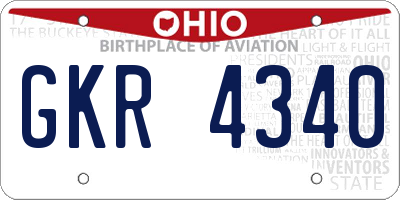 OH license plate GKR4340