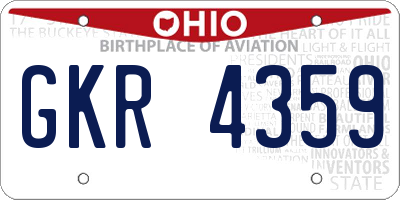 OH license plate GKR4359