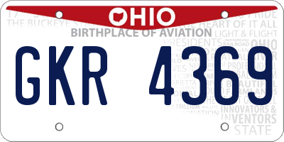 OH license plate GKR4369