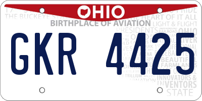 OH license plate GKR4425