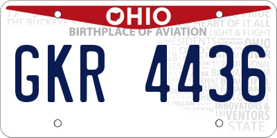 OH license plate GKR4436