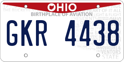 OH license plate GKR4438