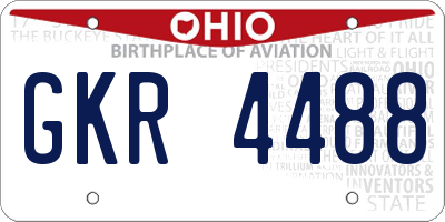 OH license plate GKR4488