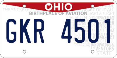 OH license plate GKR4501