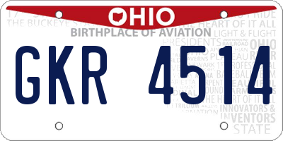 OH license plate GKR4514