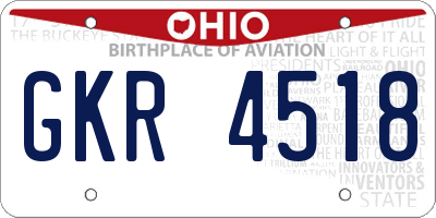 OH license plate GKR4518
