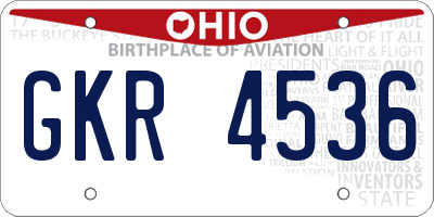 OH license plate GKR4536