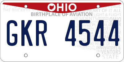 OH license plate GKR4544