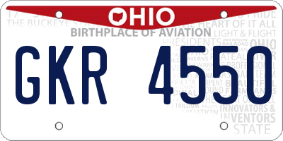 OH license plate GKR4550