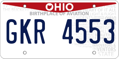 OH license plate GKR4553