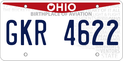 OH license plate GKR4622