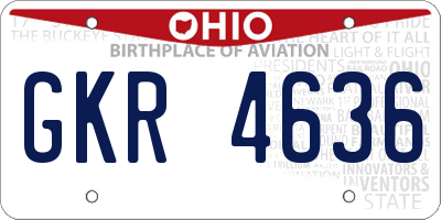 OH license plate GKR4636