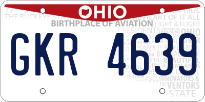 OH license plate GKR4639