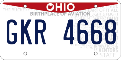 OH license plate GKR4668