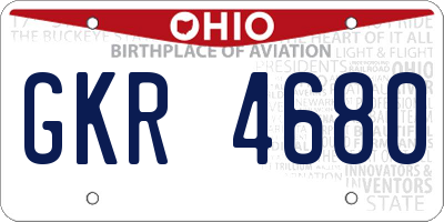 OH license plate GKR4680
