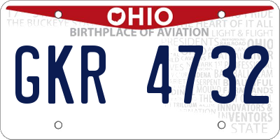 OH license plate GKR4732