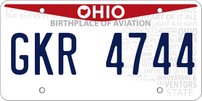 OH license plate GKR4744